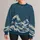 Navy Ocean Waves and Mountain Peaks for Coastal Summer Adventures and Nature Lovers All-over Print Knitted Sweater - 1