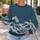 Navy Ocean Waves and Mountain Peaks for Coastal Summer Adventures and Nature Lovers All-over Print Knitted Sweater - 5