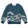 Navy Ocean Waves and Mountain Peaks for Coastal Summer Adventures and Nature Lovers All-over Print Knitted Sweater - 4