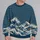 Navy Ocean Waves and Mountain Peaks for Coastal Summer Adventures and Nature Lovers All-over Print Knitted Sweater - 2
