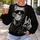 Retro Monster Bubblegum Peace Sign Halloween Gift for Classic Horror Fans and Collectors All-over Print Knitted Sweater - 5