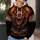 Orange Triple Skull With Ember Details For Bold Alternative Streetwear Enthusiasts All-over Print Hoodie (Lightweight) - 5
