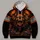 Orange Triple Skull With Ember Details For Bold Alternative Streetwear Enthusiasts All-over Print Hoodie (Lightweight) - 4