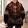 Orange Triple Skull With Ember Details For Bold Alternative Streetwear Enthusiasts All-over Print Hoodie (Lightweight) - 6