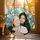 Personalized Forget Me Not Photo Suncatcher – Custom Floral Stained Glass for Mom, Christmas Gift from Daughter - 2