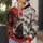 Crimson Samurai and Ink-Wash Clouds for Autumn Adventures and Bold Heritage Style All-over Print Hoodie (Lightweight) - 5