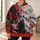 Crimson Samurai and Ink-Wash Clouds for Autumn Adventures and Bold Heritage Style All-over Print Hoodie (Lightweight) - 6