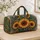Golden Sunflower and Teal Boho Florals for Beach Days and Relaxed Weekend Getaways Quilted Weekend Bag - 4