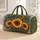 Golden Sunflower and Teal Boho Florals for Beach Days and Relaxed Weekend Getaways Quilted Weekend Bag - 1