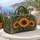 Golden Sunflower and Teal Boho Florals for Beach Days and Relaxed Weekend Getaways Quilted Weekend Bag - 5