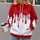 Crimson Drip Color Block for Bold Winter Streetwear and Casual Everyday Layering All-over Print Hoodie (Lightweight) - 2