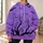 Purple Halloween Tree And Bat Scene For Spooky Autumn Night Celebrations And Parties All-over Print Hoodie (Lightweight) - 6