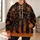 Orange-Brown Skull and Star Stripes for Rugged Commutes and Outdoor Weekend Wear All-over Print Hoodie (Lightweight) - 6