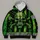Fanged Green Skull and Crossbones for Workwear Style and Bold Everyday Outdoor Wear All-over Print Hoodie (Lightweight) - 4