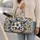 Coastal Botanical Geometric Motifs For Relaxed Weekend Getaways And Resort Escapes Quilted Weekend Bag - 2