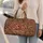 Warm Leopard Spots and Vintage Roses for Bohemian Beach Travel and Weekend Getaways Quilted Weekend Bag - 2