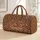 Warm Leopard Spots and Vintage Roses for Bohemian Beach Travel and Weekend Getaways Quilted Weekend Bag - 1