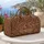 Warm Leopard Spots and Vintage Roses for Bohemian Beach Travel and Weekend Getaways Quilted Weekend Bag - 5