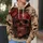 Gothic Crimson Skull and Roses for Concert Nights and Alternative Streetwear Fans All-over Print Hoodie (Lightweight) - 5