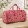 Blush and Crimson Hearts for Romantic Beach Getaways and Sweet Weekend Escapes Quilted Weekend Bag - 4