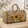 Golden Sunflower and Wildflower Garden for Bohemian Travel and Beach Getaways Quilted Weekend Bag - 4