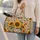 Golden Sunflower and Wildflower Garden for Bohemian Travel and Beach Getaways Quilted Weekend Bag - 2