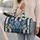 Navy and Ivory Cabana Stripes for Beach Getaways and Relaxed Summer Travel Lovers Quilted Weekend Bag - 2