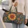 Mosaic Sunflowers and Geometric Tiles for Sunny Beach Days and Relaxed Weekend Getaways Quilted Weekend Bag - 2