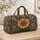 Mosaic Sunflowers and Geometric Tiles for Sunny Beach Days and Relaxed Weekend Getaways Quilted Weekend Bag - 4