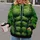 Green Muscular Hero Costume Look for Halloween Parties and Family Group Celebrations All-over Print Hoodie (Lightweight) - 2