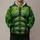 Green Muscular Hero Costume Look for Halloween Parties and Family Group Celebrations All-over Print Hoodie (Lightweight) - 1