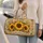 Sunflower and Golden Wheat Florals for Camping Getaways and Sunny Weekend Escapes Quilted Weekend Bag - 2