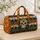 Halloween Skull and Pumpkin Stripes for Spooky Season Getaways and Autumn Travel Quilted Weekend Bag - 4