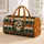 Halloween Skull and Pumpkin Stripes for Spooky Season Getaways and Autumn Travel Quilted Weekend Bag - 1