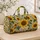 Golden Sunflowers and Green Leaves for Cheerful Camping, Beach Days, and Summer Travel Quilted Weekend Bag - 4