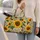 Golden Sunflowers and Green Leaves for Cheerful Camping, Beach Days, and Summer Travel Quilted Weekend Bag - 2