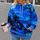 Haunted House, Bare Tree And Blue Pumpkins For Halloween Night Celebrations All-over Print Hoodie (Lightweight) - 2