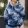 Navy And White Cloud Marbling For Relaxed Weekend Wear And Everyday Casual Style All-over Print Hoodie (Lightweight) - 5