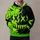 Lime Green Smiling Devil Face for Bold Halloween Nights and Playful Casual Style All-over Print Hoodie (Lightweight) - 1