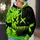 Lime Green Smiling Devil Face for Bold Halloween Nights and Playful Casual Style All-over Print Hoodie (Lightweight) - 5