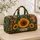 Golden Sunflower Folk Florals for Cheerful Weekend Getaways and Summer Travel Quilted Weekend Bag - 4