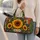 Golden Sunflower Folk Florals for Cheerful Weekend Getaways and Summer Travel Quilted Weekend Bag - 2