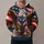 Muscular Bald Eagle and American Flag for Patriotic Outdoor Fitness and Running Wear All-over Print Hoodie (Lightweight) - 1