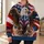 Muscular Bald Eagle and American Flag for Patriotic Outdoor Fitness and Running Wear All-over Print Hoodie (Lightweight) - 6