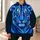 Electric Blue Tiger Portrait for Bold Everyday Style and Nature-Loving Men All-over Print Hoodie (Lightweight) - 6