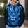 Electric Blue Tiger Portrait for Bold Everyday Style and Nature-Loving Men All-over Print Hoodie (Lightweight) - 5