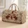 Burgundy Cross with Ivory Vintage Flowers for Faithful Everyday Travel and Devotion Quilted Weekend Bag - 1