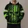 Neon Green Flag Skull for Rugged Outdoor Patriot Style and Bold Casual Weekend Wear All-over Print Hoodie (Lightweight) - 1