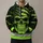 Neon Green Flag Skull with Lightning for Workwear and Nighttime Streetwear Men All-over Print Hoodie (Lightweight) - 1