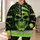 Neon Green Flag Skull with Lightning for Workwear and Nighttime Streetwear Men All-over Print Hoodie (Lightweight) - 6